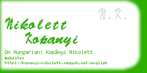nikolett kopanyi business card