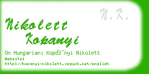 nikolett kopanyi business card